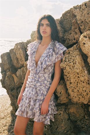 Kat Kat Floral Desenli Mini Elbise