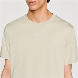 Açık Haki Logo Detaylı T-shirt