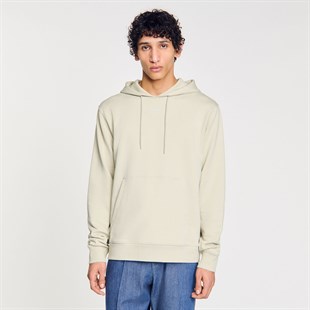 Açık Haki Logo Kapüşonlu Sweatshirt