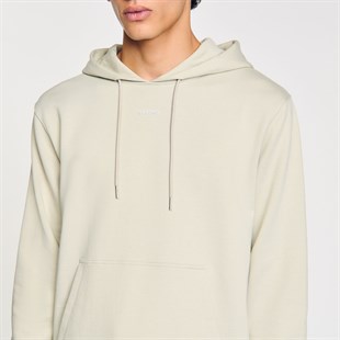 Açık Haki Logo Kapüşonlu Sweatshirt
