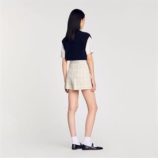 Altın Düğmeli Tüvit Şort