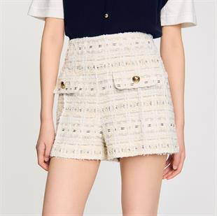 Altın Düğmeli Tüvit Şort