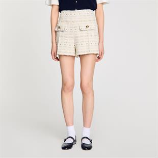 Altın Düğmeli Tüvit Şort