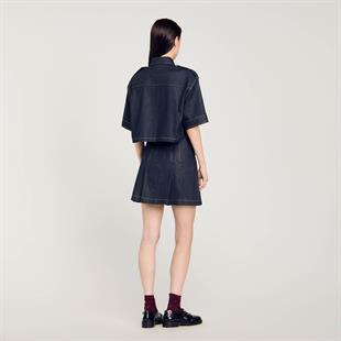 Apoletli Crop Jean Gömlek