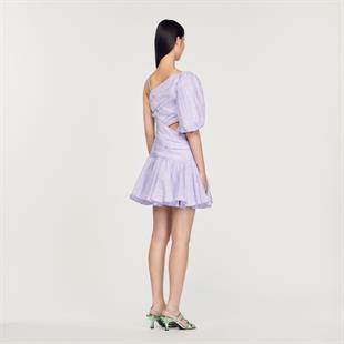 Asimetrik Detaylı Drapeli Mini Elbise