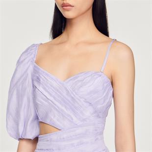 Asimetrik Detaylı Drapeli Mini Elbise