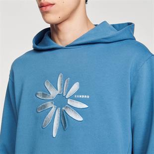 Baskılı Mavi Sweatshirt