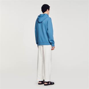 Baskılı Mavi Sweatshirt