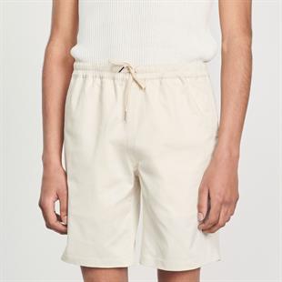 Belden Bağlamalı Ekru Pamuklu Şort