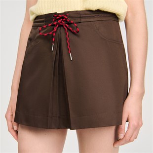 Belden Bağlamalı Şort Etek