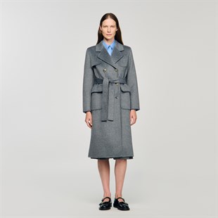 Belden Bağlamalı Yün Palto