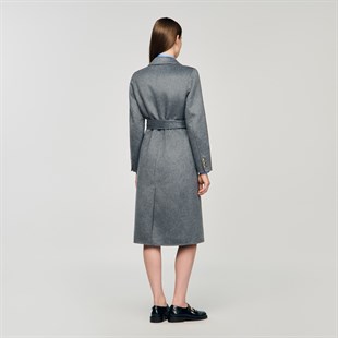 Belden Bağlamalı Yün Palto