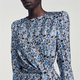 Belden Drapeli İpek Elbise