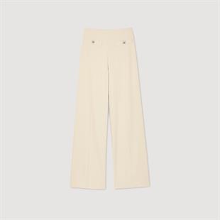 Beyaz Düğme DetaylI Pantolon