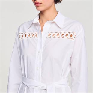 Beyaz Güpürlü Pamuk Elbise