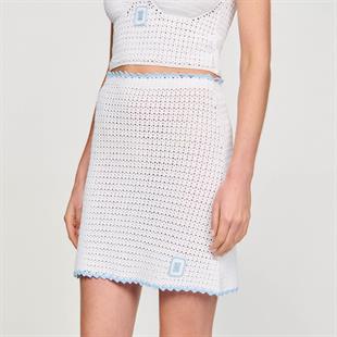 Beyaz Örgü Etek