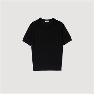 Bisiklet Yaka Siyah Basic T-shirt