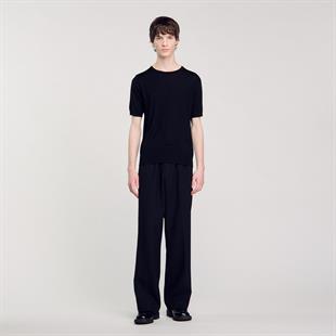 Bisiklet Yaka Siyah Basic T-shirt