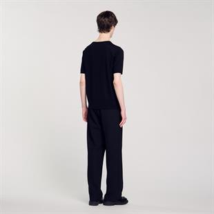 Bisiklet Yaka Siyah Basic T-shirt