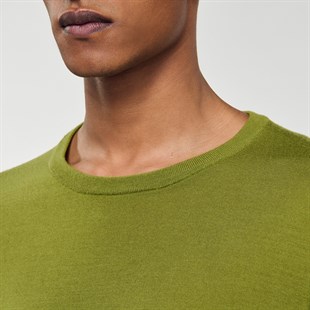 Bisiklet Yaka Yeşil Basic T-shirt