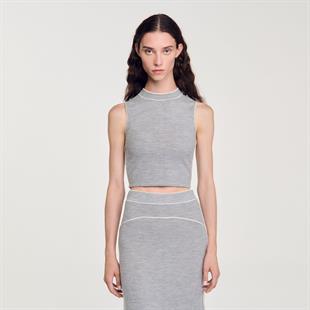 Biye Detaylı Askılı Triko