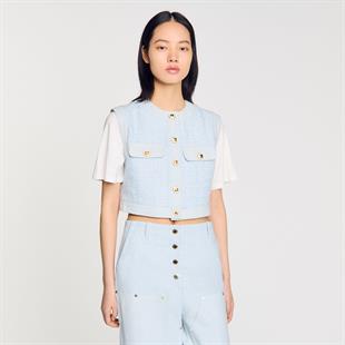 Biye Detaylı Tüvit Yelek