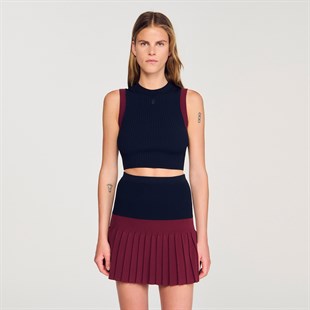 Bordo Geçişli Ribana Triko