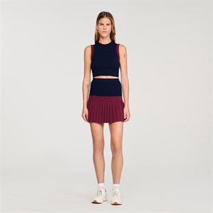 Bordo Geçişli Ribana Triko