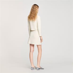 Cep Detaylı Mini Triko Etek