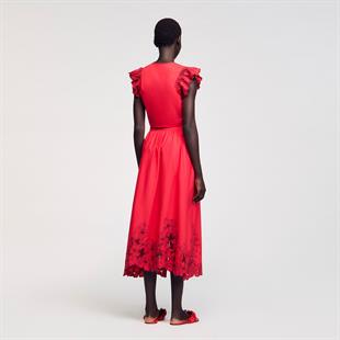 Çiçek Aplike Kollu Bluz