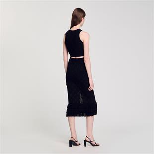 Çiçek Desenli Halter Yaka Üst