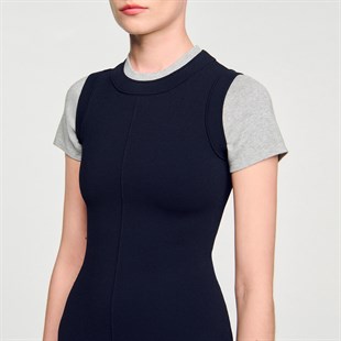 Çift Parça Görünümlü Mini Elbise