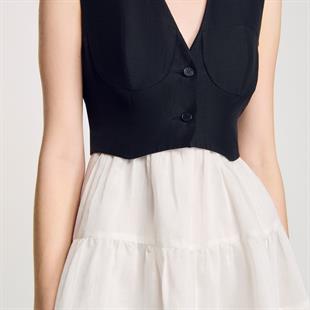 Çift Parça Görünümlü Mini Elbise