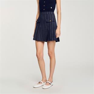 Çizgili Mini Etek