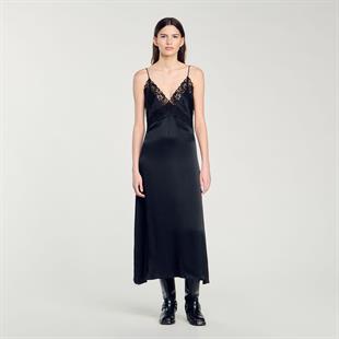 Dantel Detaylı Slip Elbise