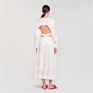 Delik İşi Beyaz Bluz