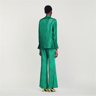 Desenli Saten Gömlek