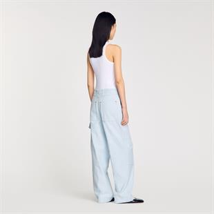 Düğme Kapama Elastik Jean Pantolon