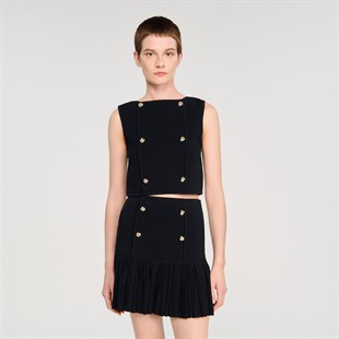 Düğüm Düğmeli Triko Üst