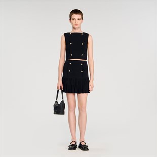 Düğüm Düğmeli Triko Üst