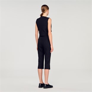 Düz Kesim Crop Yelek