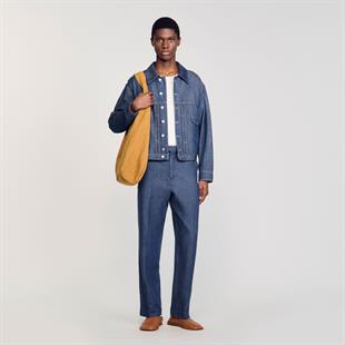 Düz Kesim Jean Ceket