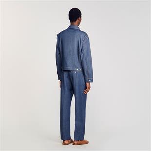 Düz Kesim Jean Ceket