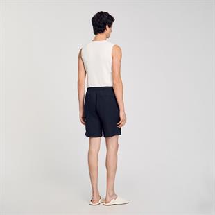 Düz Kesim Lacivert Şort