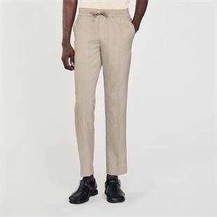 Düz Paça Bej Yün Pantolon