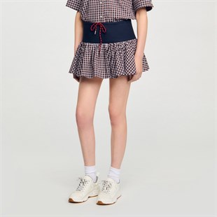 Ekose Desenli Balon Etek