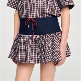 Ekose Desenli Balon Etek