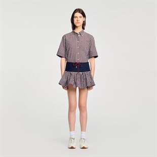 Ekose Desenli Balon Etek