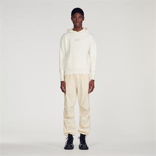 Ekru Kapüşonlu Sweatshirt