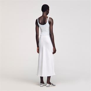 Ekru Keten Karışımlı Etek